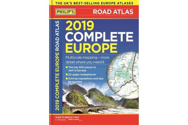 Philip's 2019 Complete Road Atlas Europe - (A4 with practical 'flexi' cover)