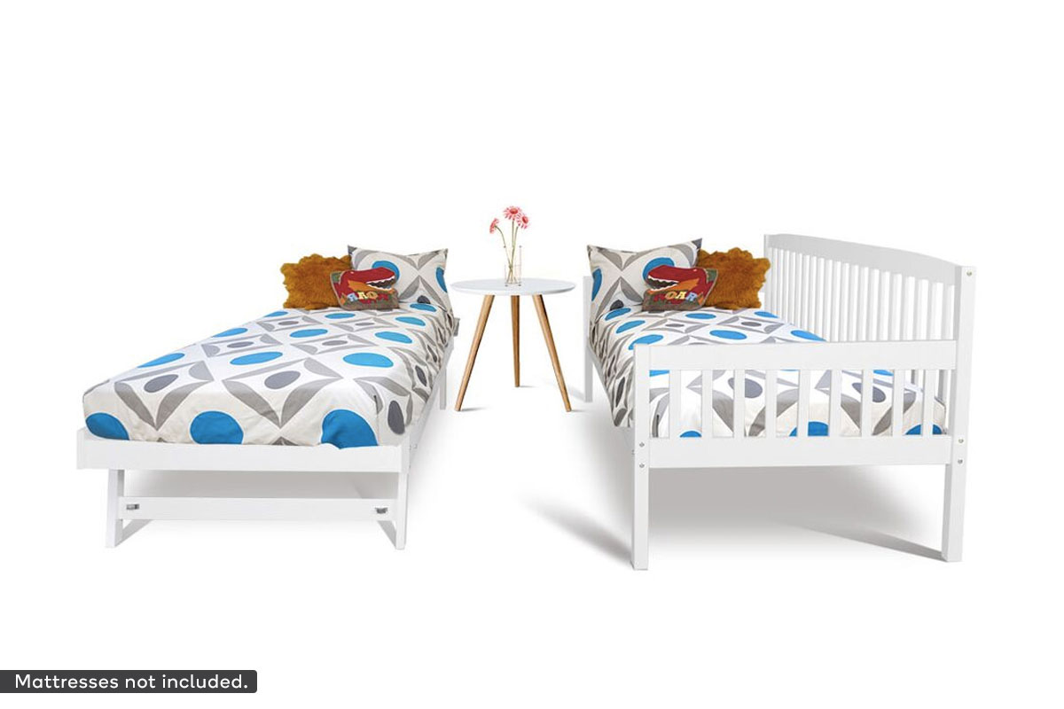 Pine Wood Trundle Bed (Single)