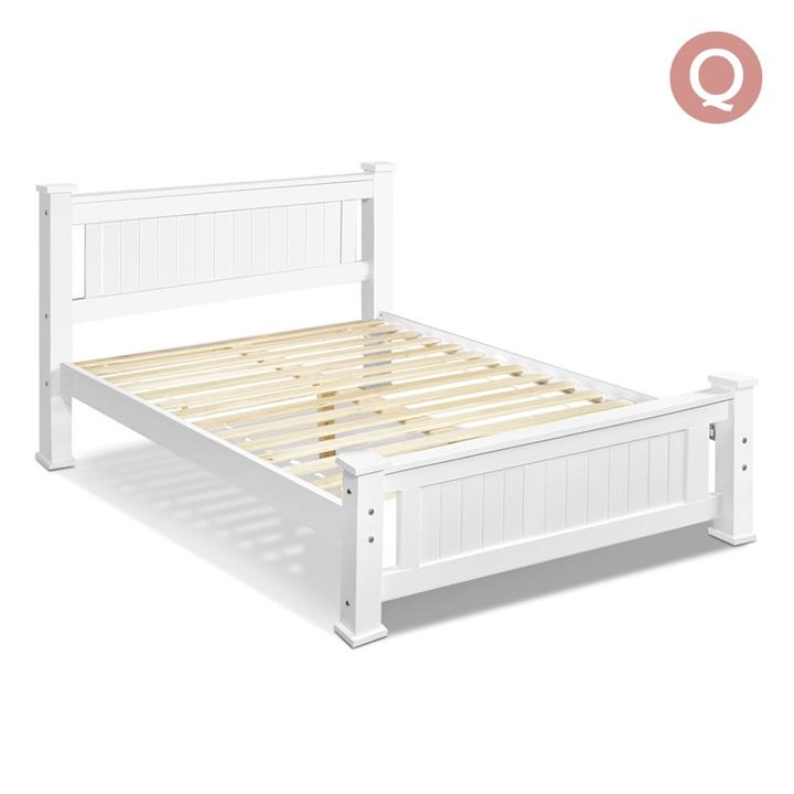 Pine Wood Bed Frame - Queen