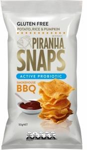 Piranha Snaps Probiotics Smokehouse BBQ G/F 12x50g