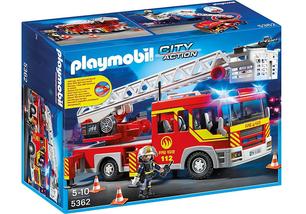 Playmobil 5362 Fire Truck Ladder Unit with Lights and Sound