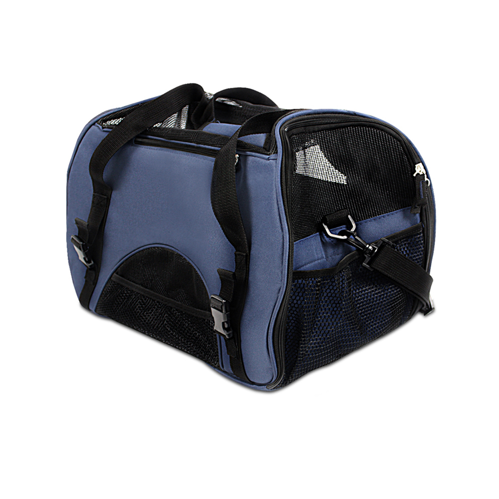 Portable Pet Carrier with Safety Leash (Blue)