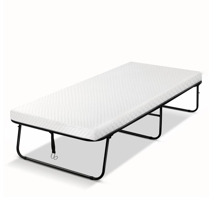 Portable Folding Bed w/ Single Mattress for Camping Outdoor Indoor Hotel Spare Guest Bed 192cm