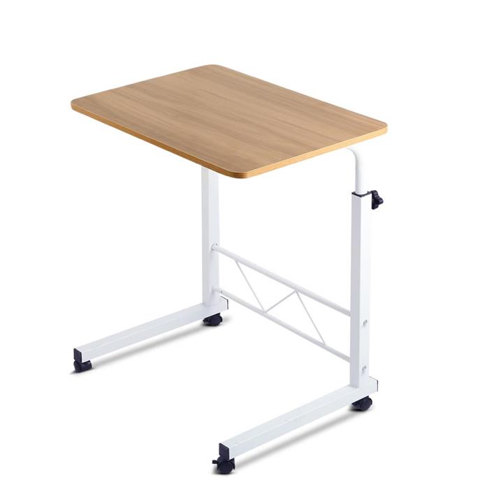 Portable Laptop Desk Mobile Study Table Height Adjustable Light Wood