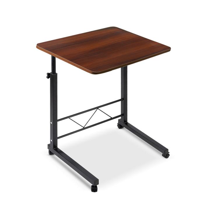 Portable Laptop Desk Mobile Study Table Height Adjustable Dark Wood