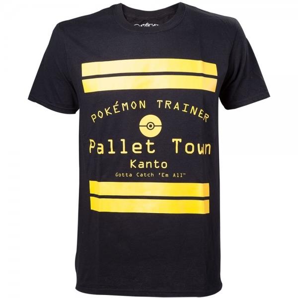 Pokemon Pallet Town Kanto Mens Small Black T-shirt