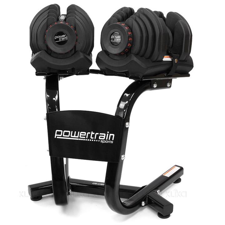 Powertrain Adjustable Dumbbell Set with Stand - 80kg