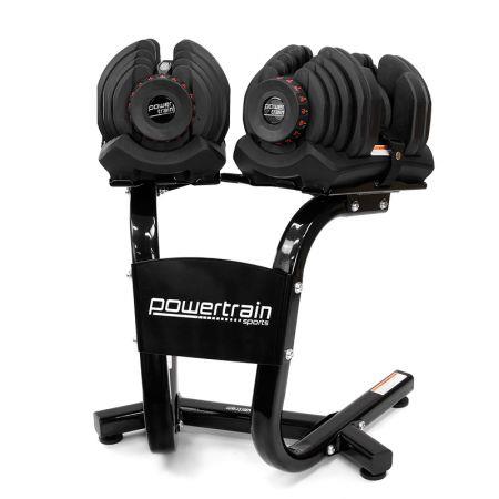 Powertrain 80kg Adjustable Dumbbell Set with Stand