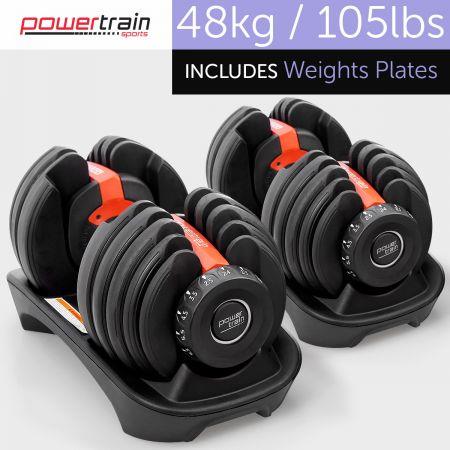 Powertrain 24kg Adjustable Dumbbell Set