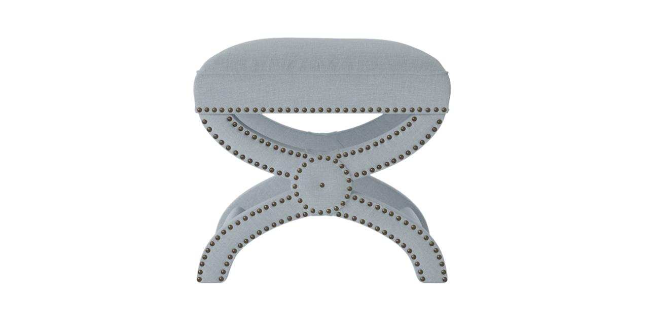 Portobello Foot Stool Ottoman Side Table Heron Grey