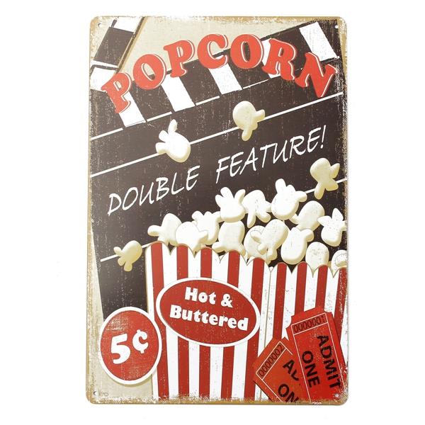 Popcorn Tin Sign Vintage Metal Plaque Poster Bar Pub Home Wall Decor