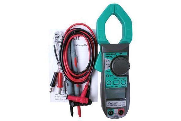 ProsKit Mini Auto Range Clamp Meter Digital Temperature Tester 3 1/2 Multimeter 1999 Counts / 2