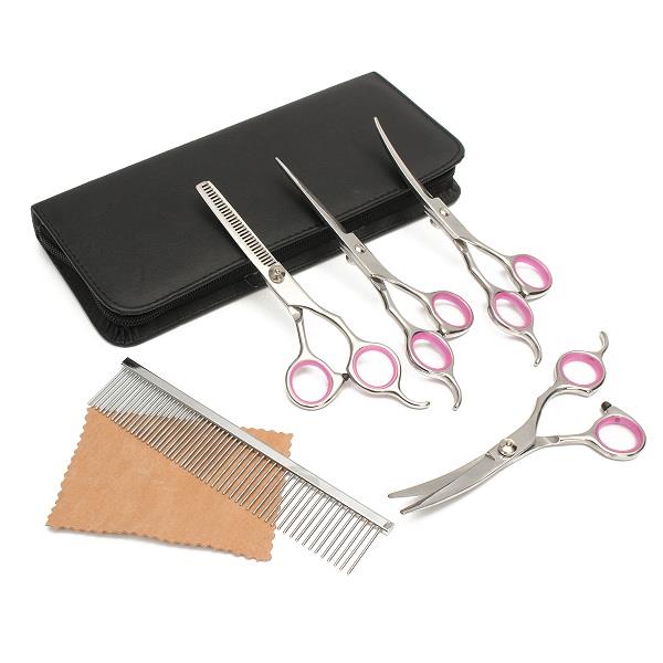 Professional Pet Dog Hair Cutting Scissors 6' Grooming Kits Curved Shears Tool