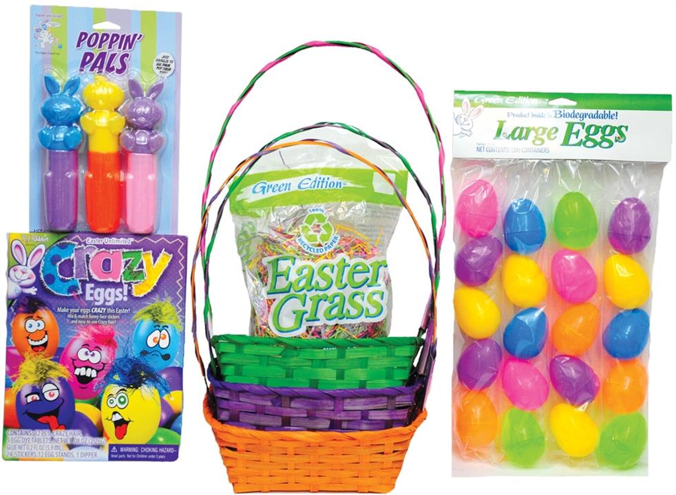 Purple Orange Green Easter Basket Kit