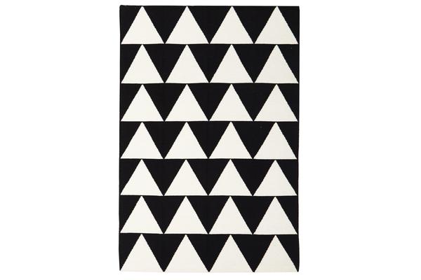 Pyramid Flat Weave Rug Black 280x190cm