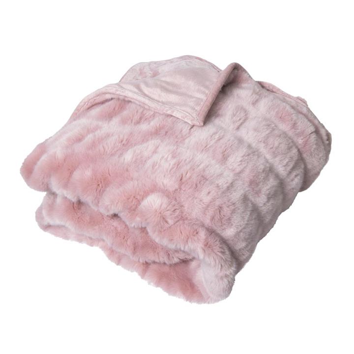 Quebec Ruched Faux Fur Throw  | Various Colours