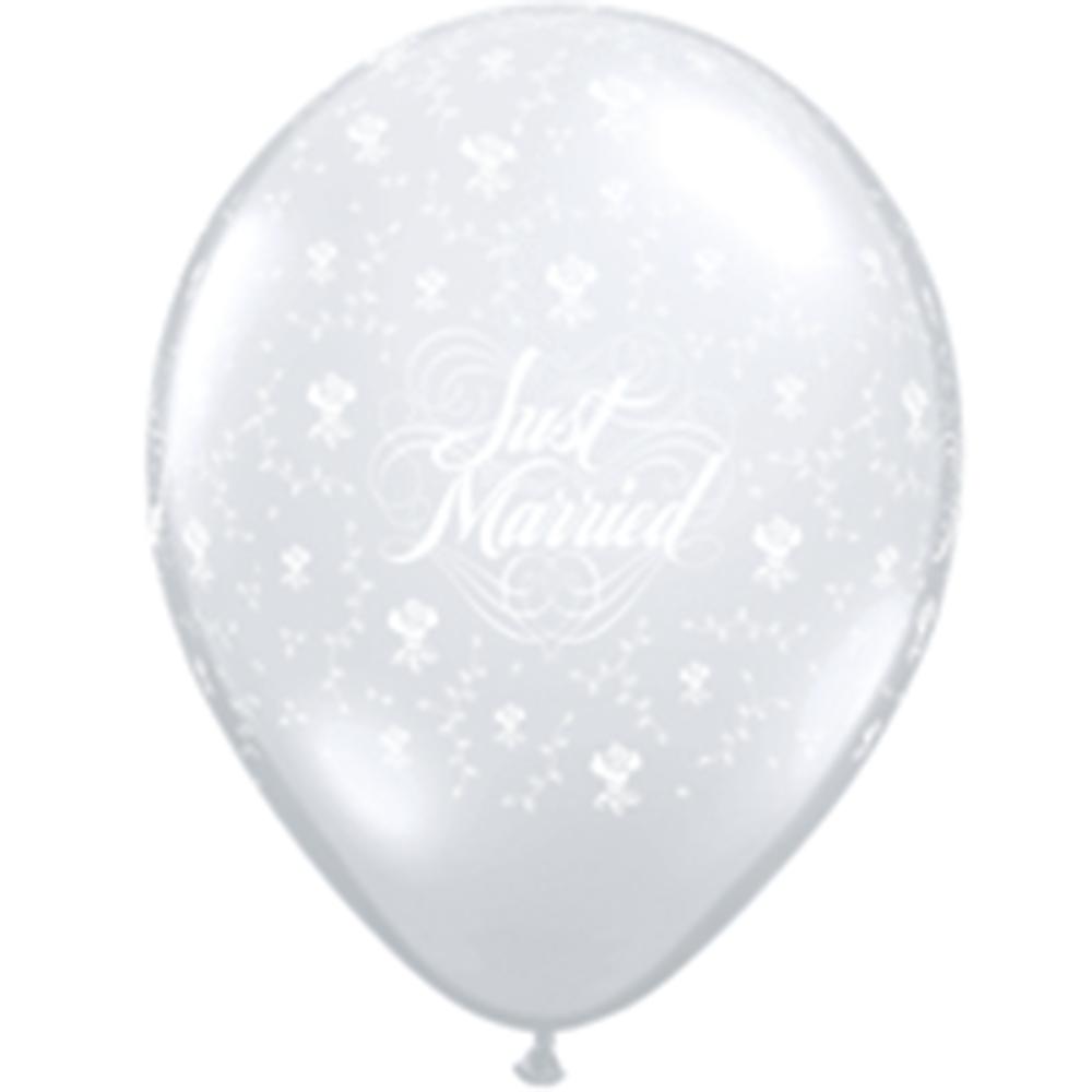 Qualatex Just Married With Flowers 12.5 cm Latex Balloon