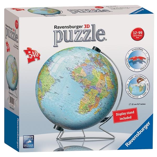 Ravensburger The World On V-stand Globe 540 Piece 3D Jigsaw Puzzle