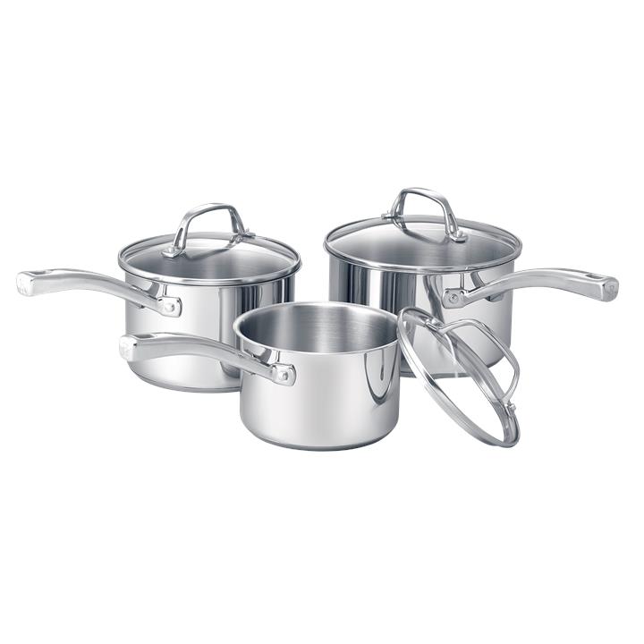 RACO Commercial Stainless Steel 3 Piece Saucepan Set