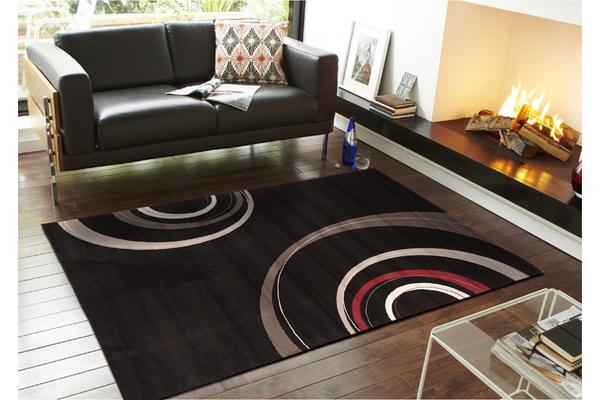 Retro Waves Rug Black 280x190cm