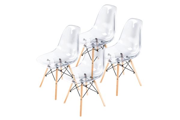 Replica Eames DSW Dining Chair - Crystal Clear X4