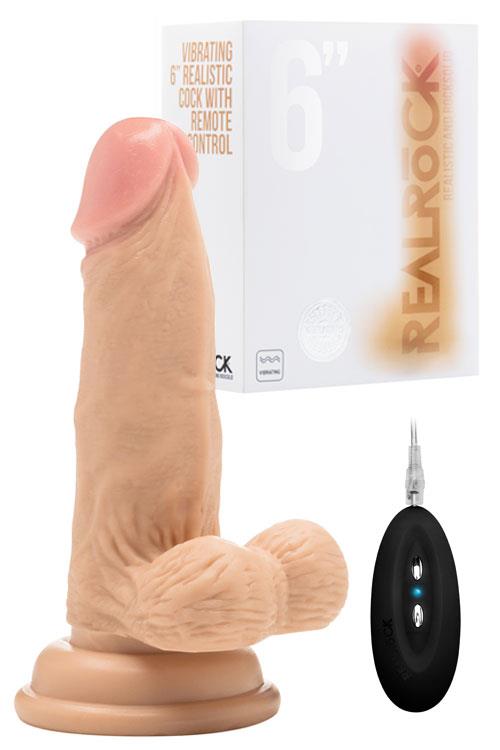 RealRock 6 Realistic Vibrating Cock with Scrotum & Suction Cup Base