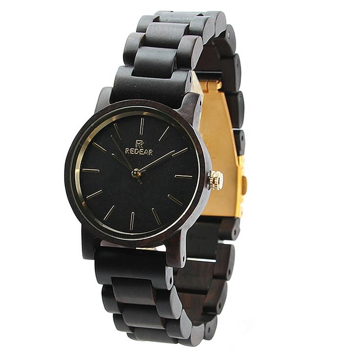 REDEAR SJ1624-G Ebony Wood Casual Style Unisex Watch