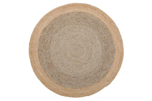 Round Jute Natural Rug Silver 120x120cm