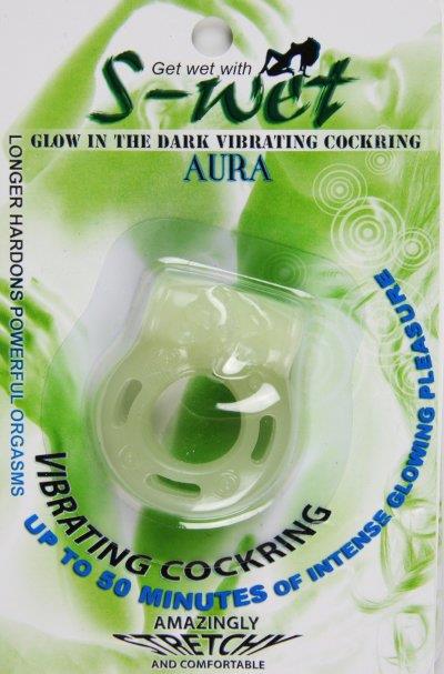 S-Wet - Aura One Use Glow in the Dark Vibrating Cockring (Green)