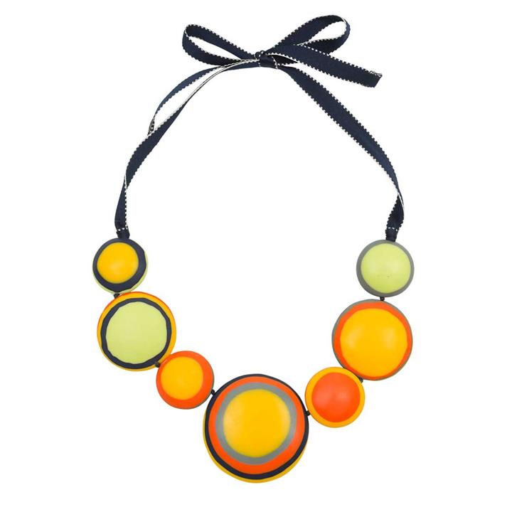 Sahara Art Series Resin Disc Necklace Multi