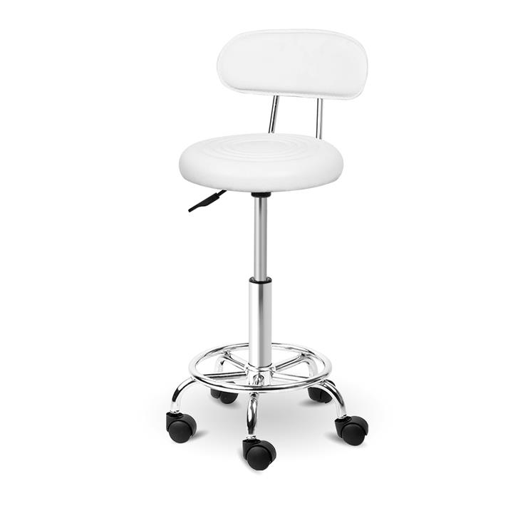 Salon Swivel Chairs Backrest Fully Height Adjustable Beauty Salons White 