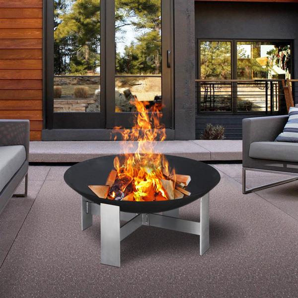 Sahara Fire Pit | Black & Stainless Steel