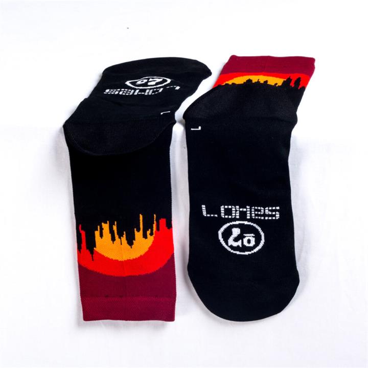 Sako7 New York Skyline Socks - Sunset - M - Black