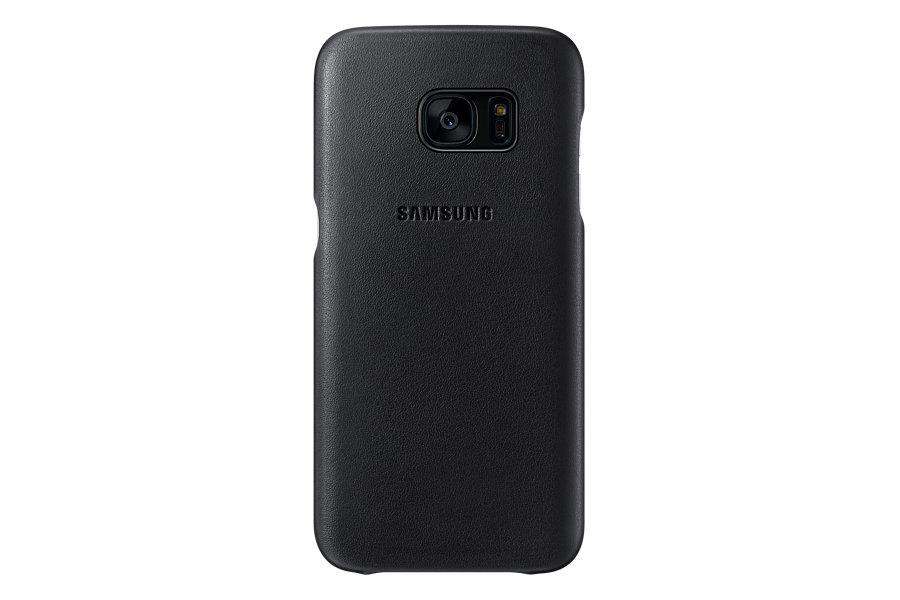 Samsung Galaxy S7 Edge Leather Back Cover- Black