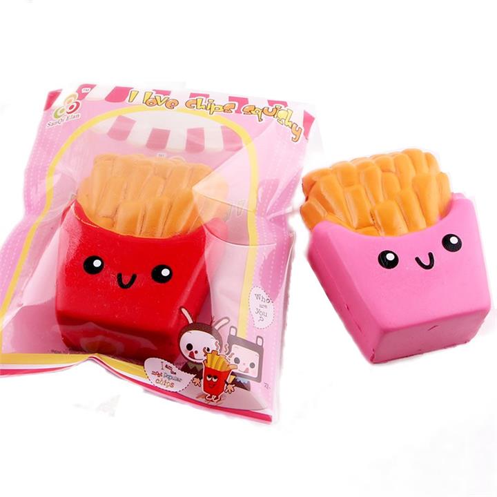 SanQi Elan Squishy French Fries Chips Slow Rising With Packaging Collection Gift Decor Toy