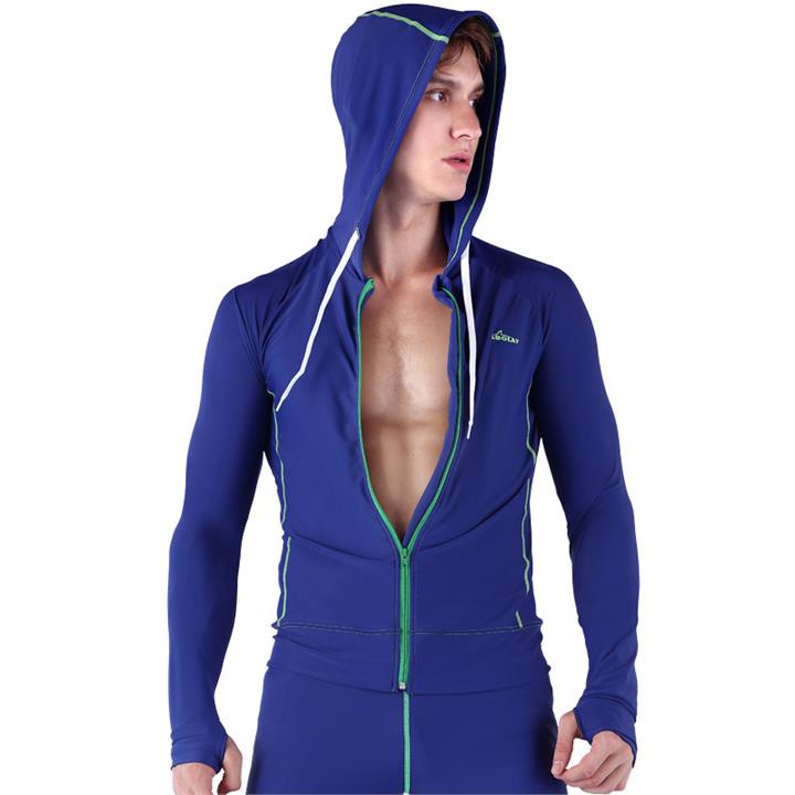 SBART Men Korean Diving Suit Split Long Sleeve Zip Sun Swimsuit Clothing Jellyfish Swimwear