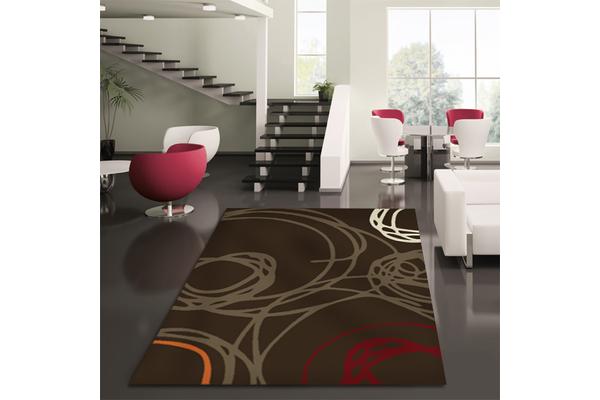 Scribble Modern Rug Brown 330x240cm