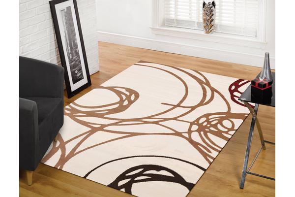 Scribble Modern Rug Ivory 330x240cm