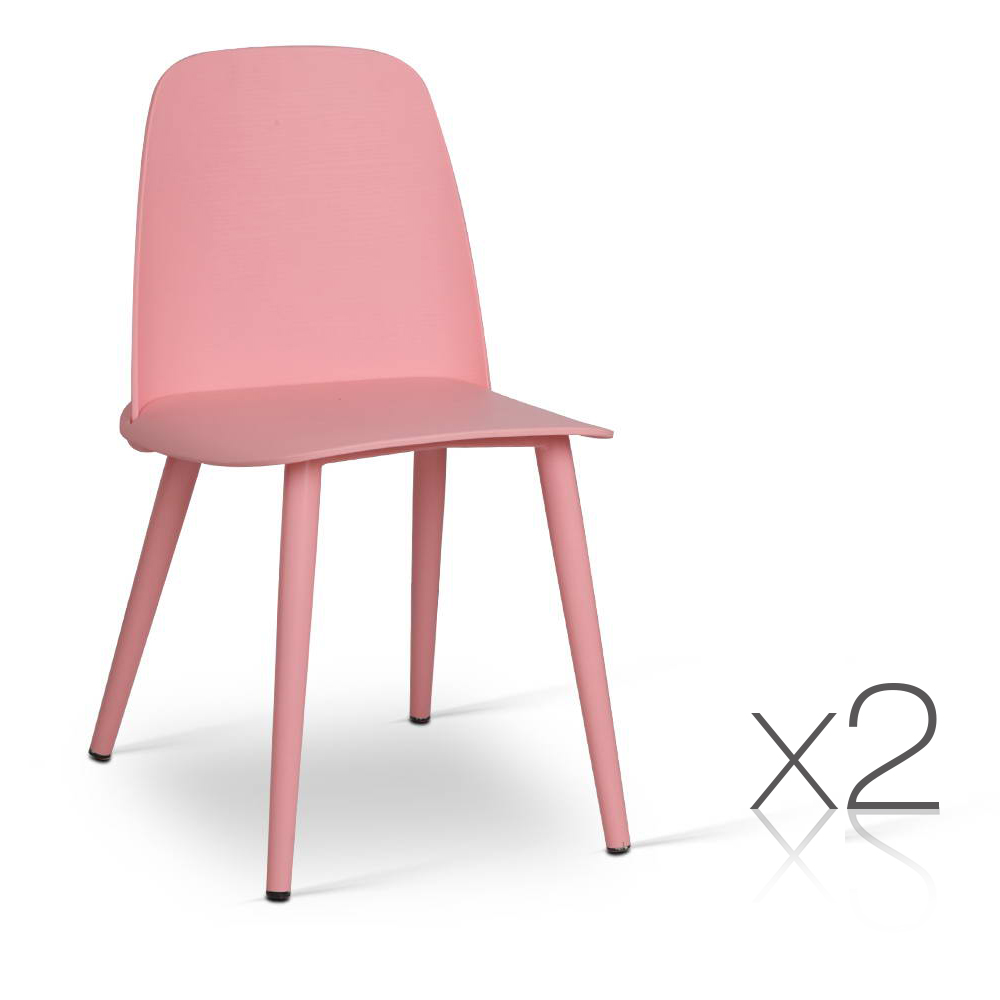 Set of 2 Nerd Replica Dining Chair (Pink)