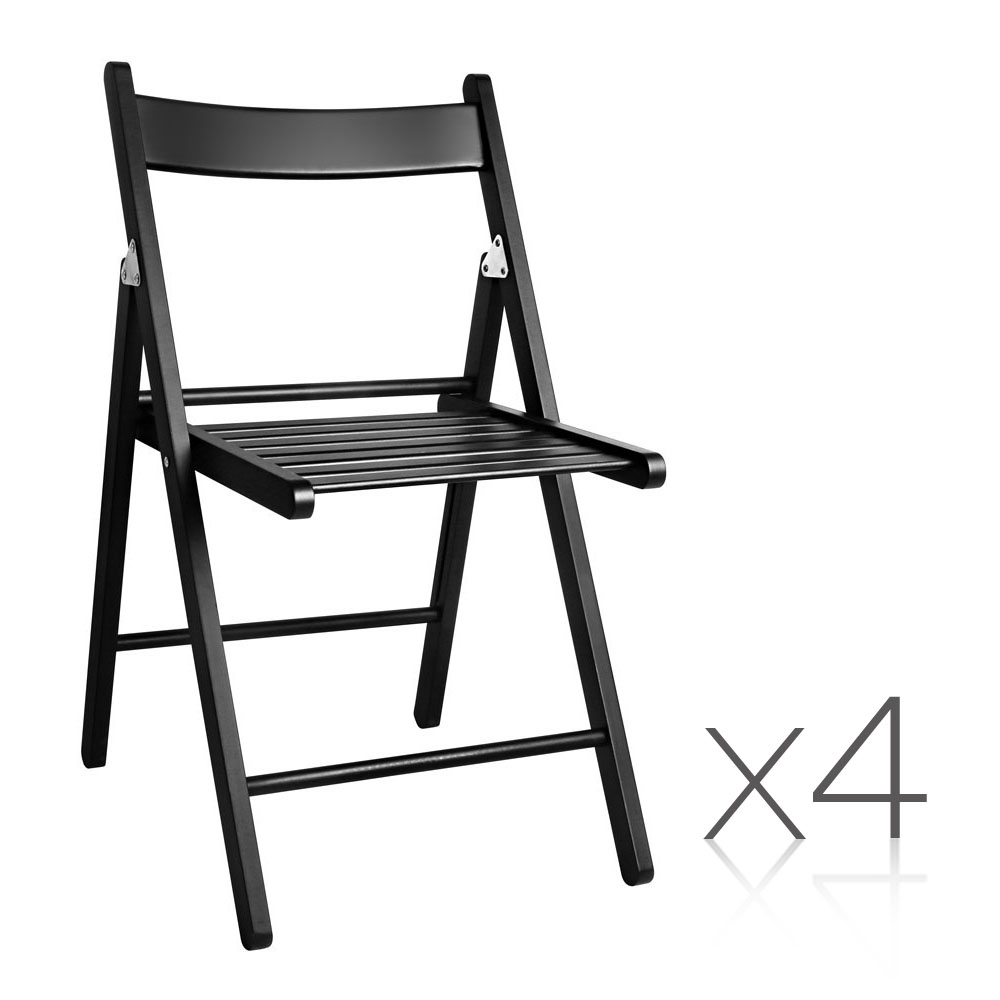 Set of 4 Delia Wooden Chair (Black)