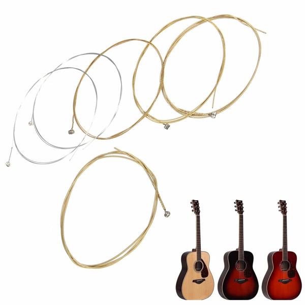 Set of 6 Copper Guitar Strings For Acoustic Guitar