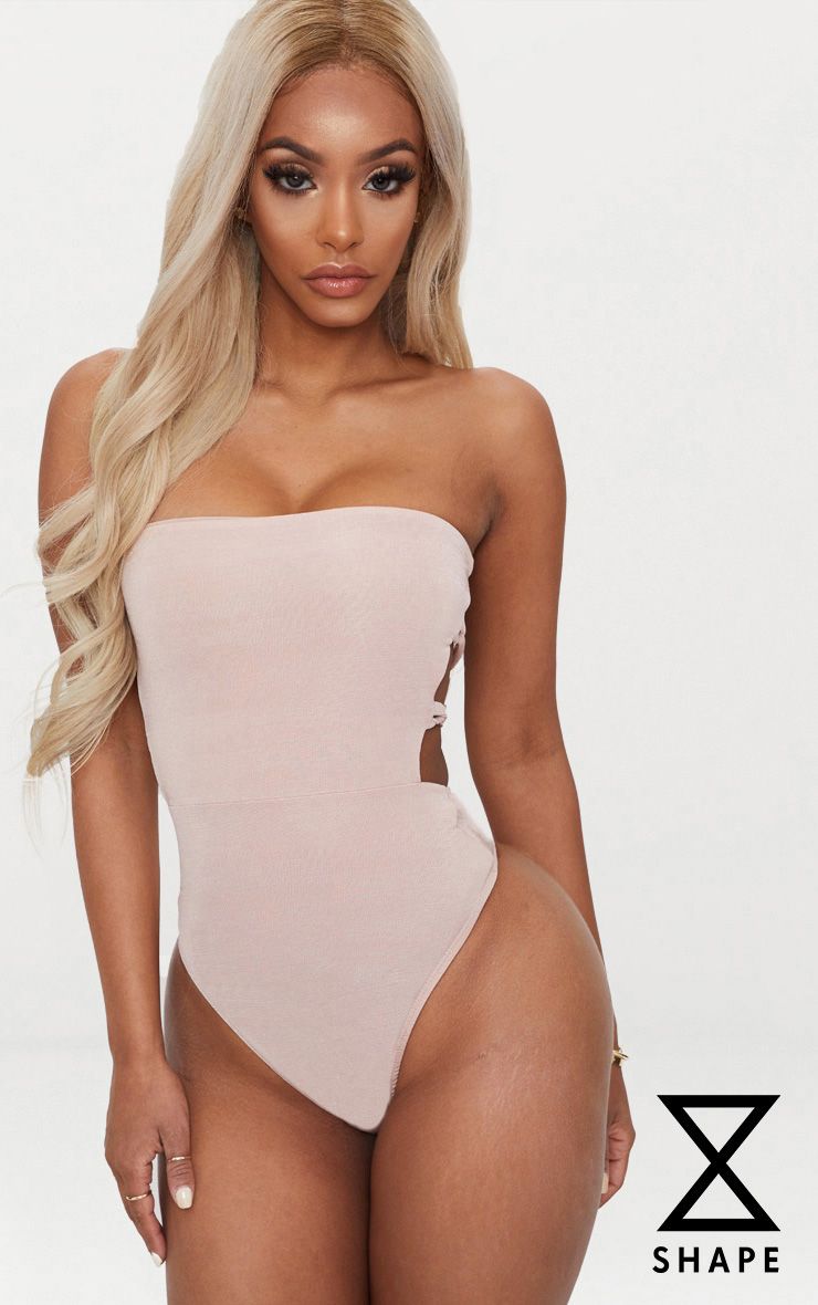 Shape Stone Slinky Strappy Back Bandeau Bodysuit