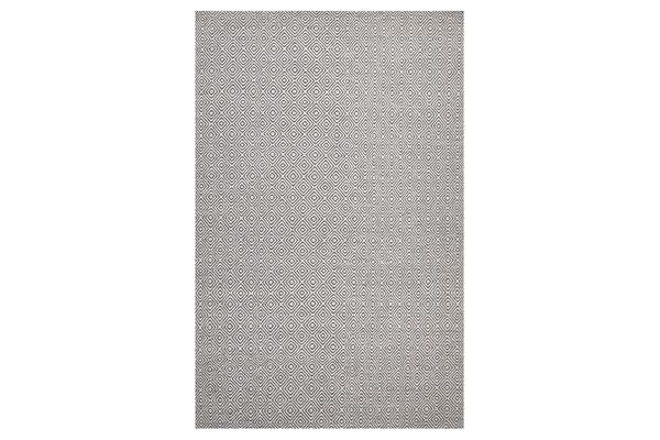 Shiva Stunning Dark Grey Diamond Wool Rug 225x155cm