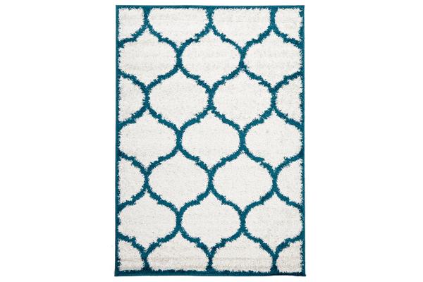 Shadow Shag Rug White and Blue 230x160cm