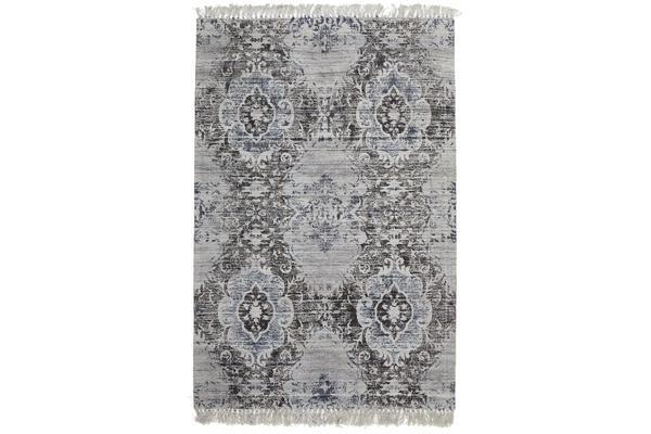 Shirley Viscose Flatweave Rug Silver Navy 225X155cm