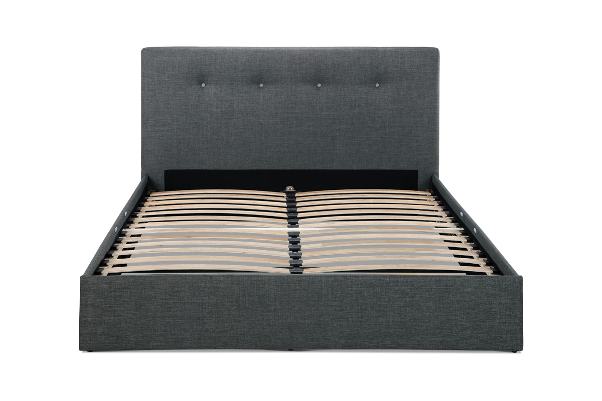 Shangri-La Bed Frame - Portofino Gas Lift Collection (Dark Grey, Double)