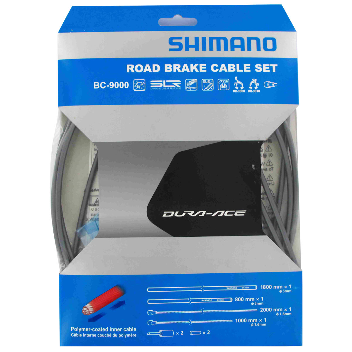 Shimano Road Brake Cable Set with Polymer Coated Inners - n/a