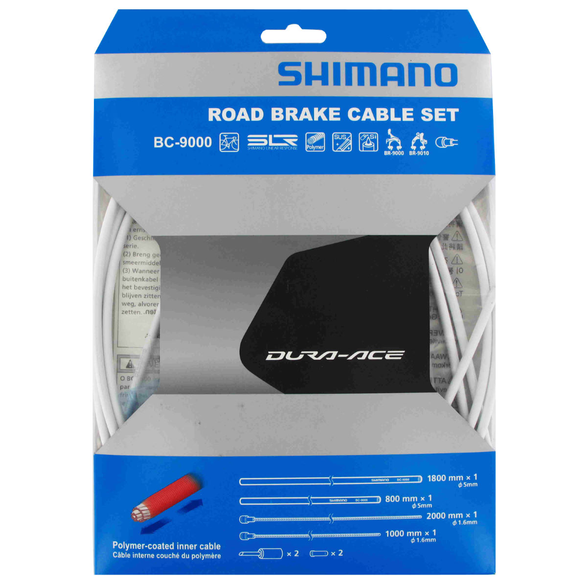 Shimano Road Brake Cable Set with Polymer Coated Inners - One Size