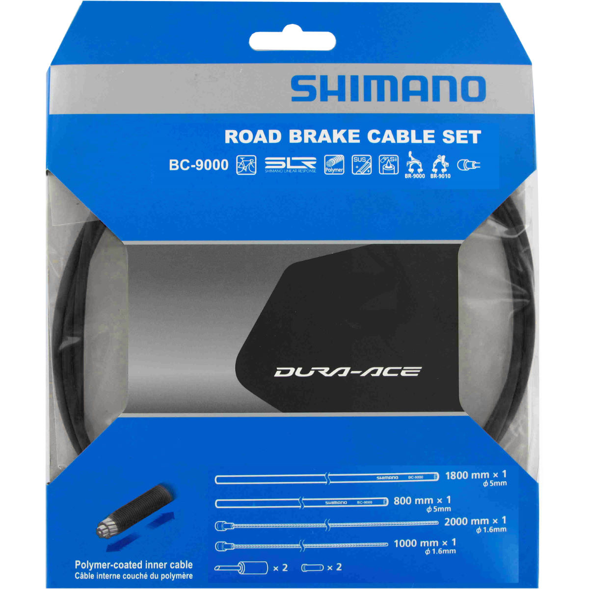 Shimano Road Brake Cable Set with Polymer Coated Inners - One Size