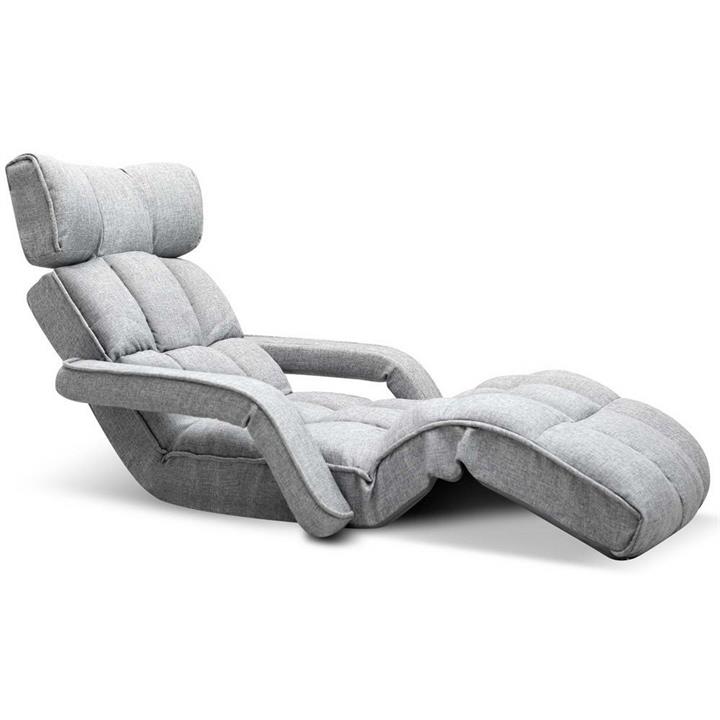 Single Size Lounge Chair with Arms - Grey